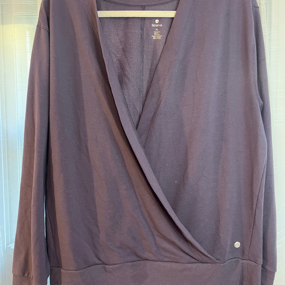 Purple Wrap-Style yoga top